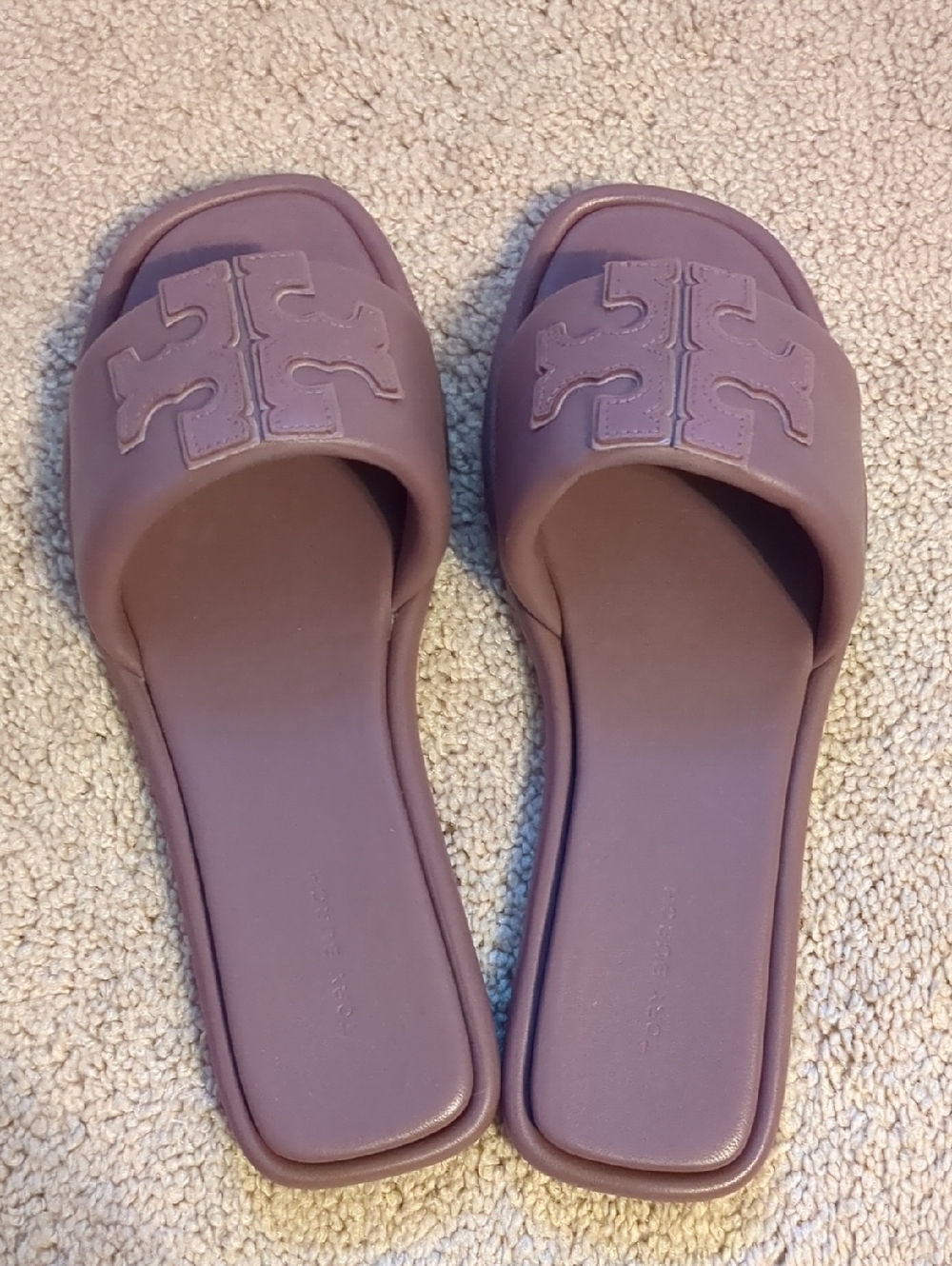 Tory Burch Double T Sport Slides Purple 7.5M